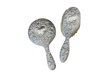 Sterling Silver Mirror and Brush